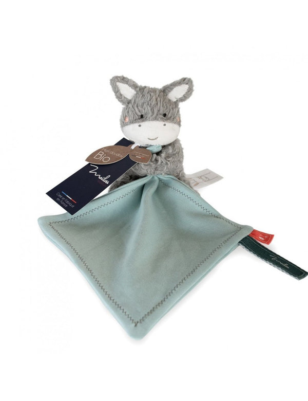 Peluche âne avec doudou en coton biologique - Vanille Coton